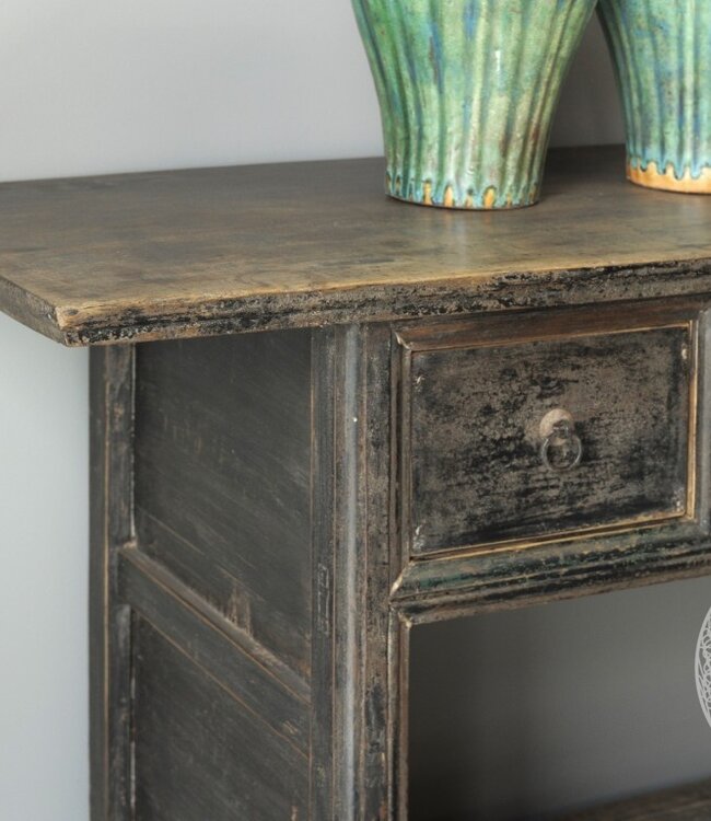 Be-Uniq Oud Houten Wandtafel China 5 Lades H85 x B201 x D46 Cm
