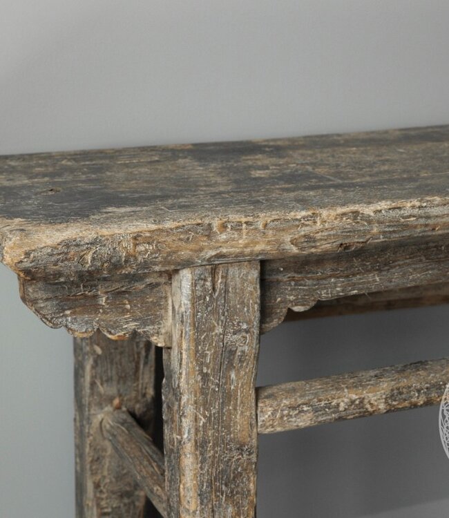 be-uniq Oud Houten Wandtafel  Muurtafel China H84 x B116 x D36 Cm