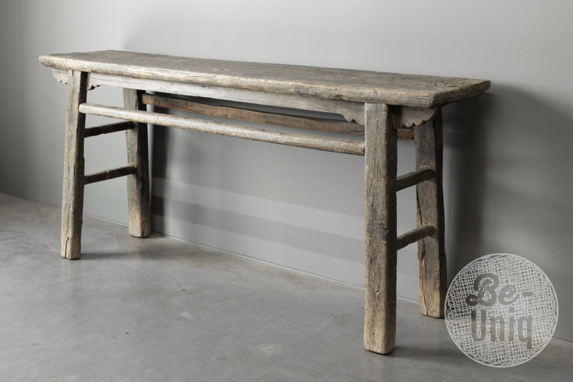 be-uniq Oud Houten Wandtafel Muurtafel China H84 x B116 x D36 Cm