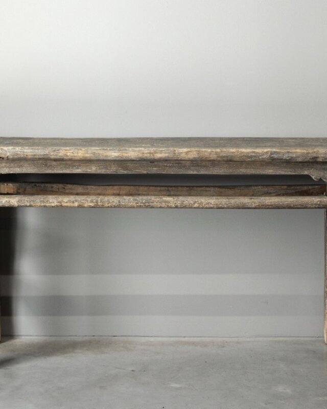 be-uniq Oud Houten Wandtafel Muurtafel China H84 x B116 x D36 Cm
