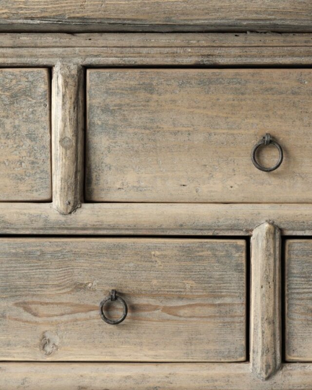 Be-Uniq Oude wandtafel 7 lades China Licht Hout H82 x B180 x D49 Cm
