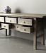 Be-Uniq Oude wandtafel 7 lades China Licht Hout H82 x B180 x D49 Cm