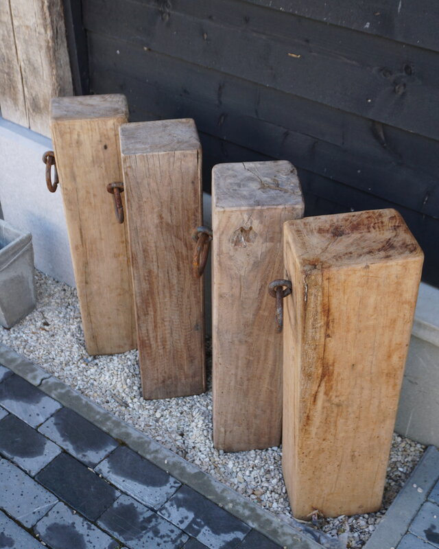 Rene Houtman Meerpaal Hout Met Ring - 4 Stuks - Kies Variant