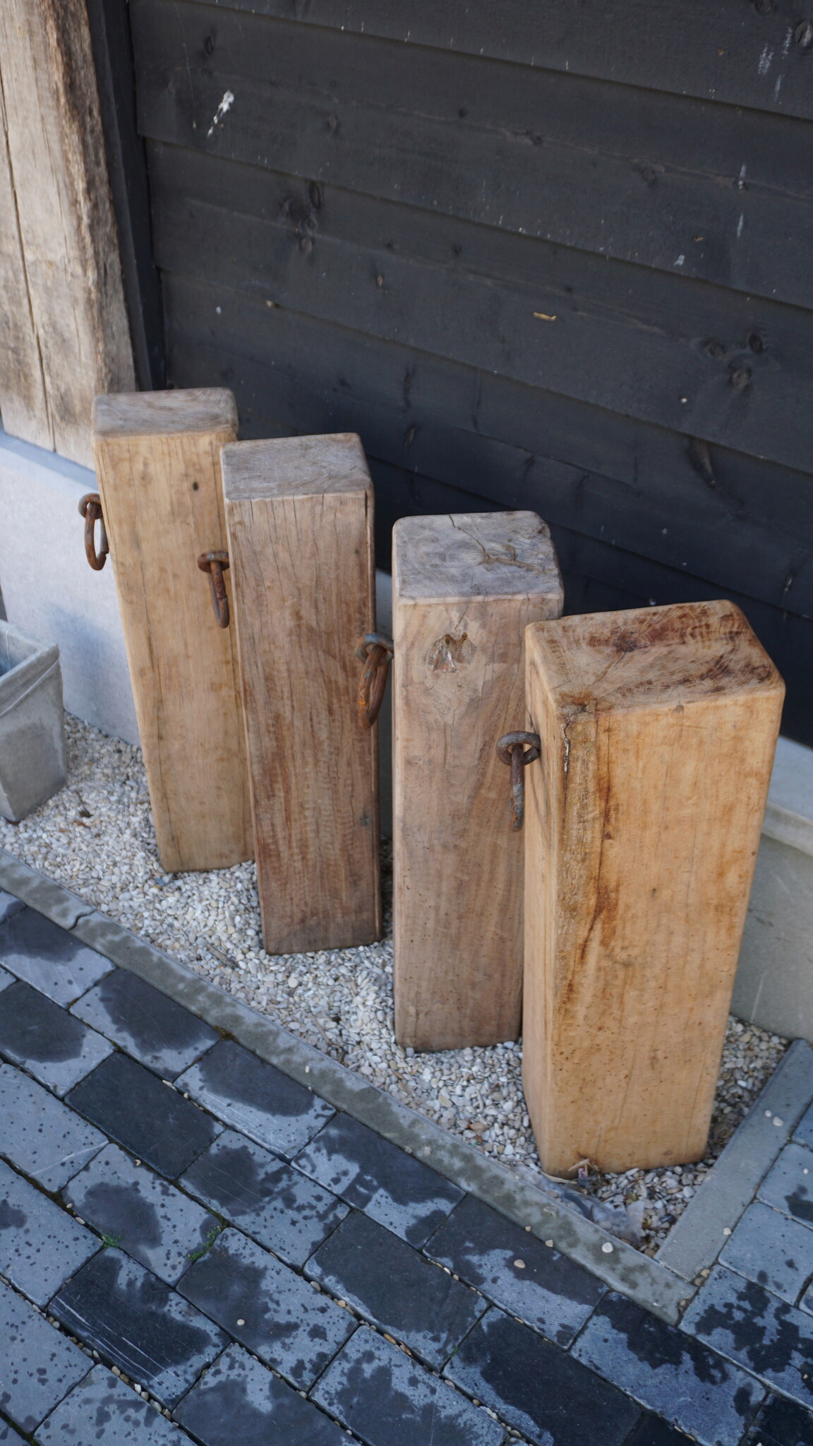 Rene Houtman Meerpaal Hout Met Ring - 4 Stuks - Kies Variant