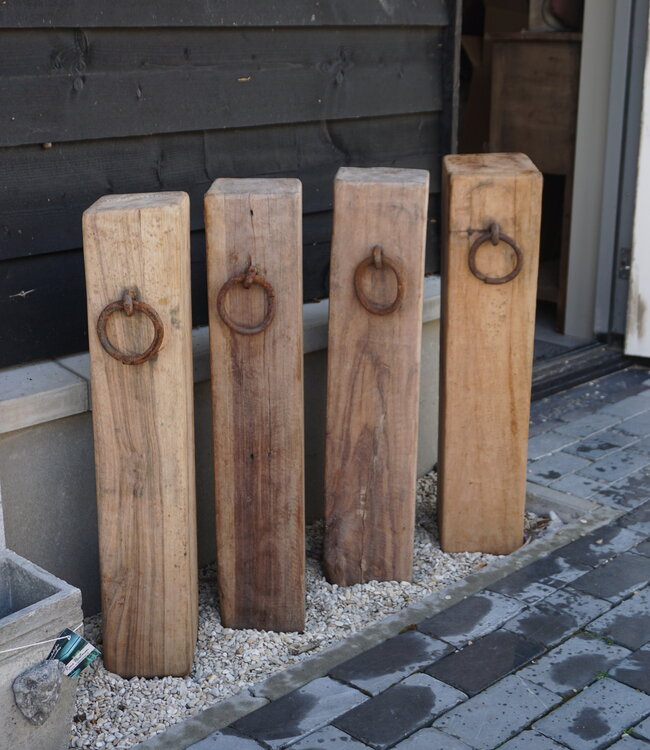 Rene Houtman Meerpaal Hout Met Ring - 4 Stuks - Kies Variant