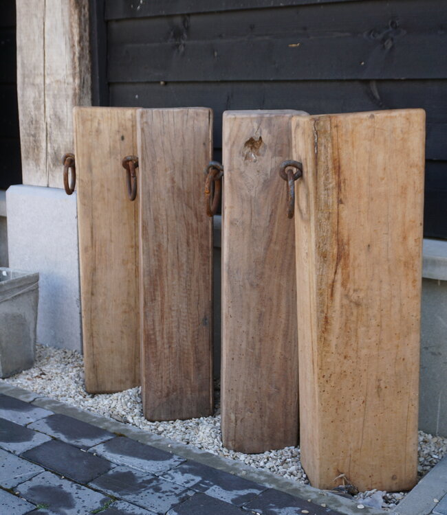 Rene Houtman Meerpaal Hout Met Ring - 4 Stuks - Kies Variant