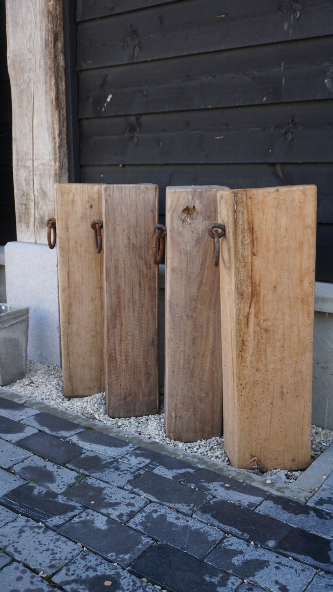 Rene Houtman Meerpaal Hout Met Ring - 4 Stuks - Kies Variant