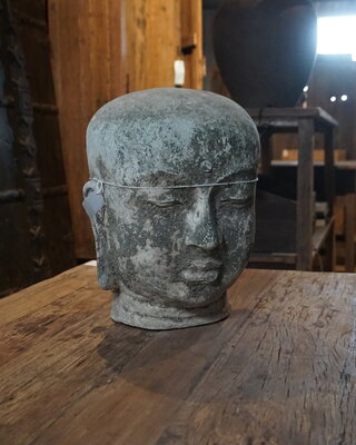 Rene Houtman Boeddha Beeld Hoofd Steen H38 x B30 Cm