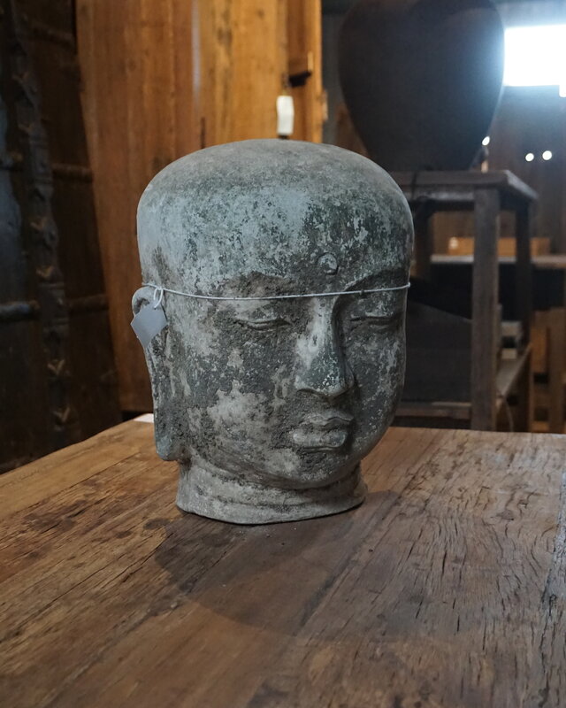 Rene Houtman Boeddha Beeld Hoofd Steen H38 x B30 Cm
