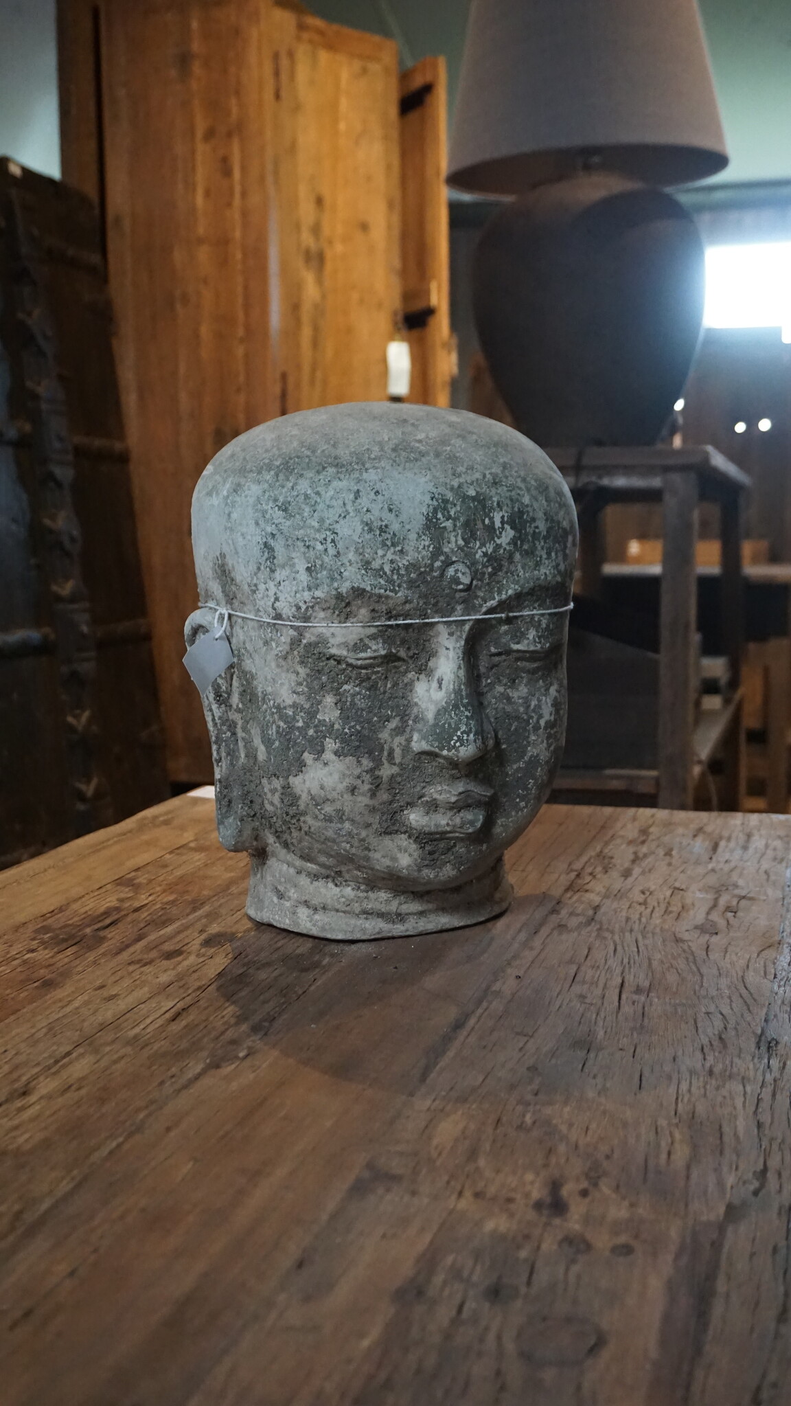 Rene Houtman Boeddha Beeld Hoofd Steen H38 x B30 Cm