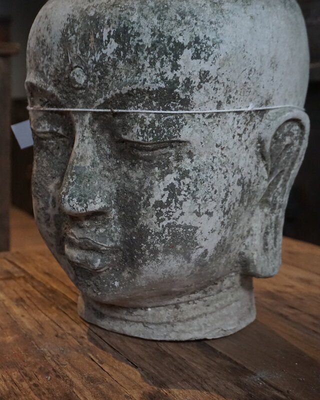 Rene Houtman Boeddha Beeld Hoofd Steen H38 x B30 Cm