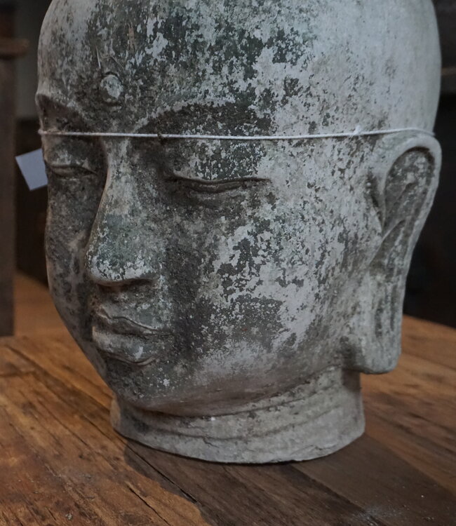 Rene Houtman Boeddha Beeld Hoofd Steen H38 x B30 Cm