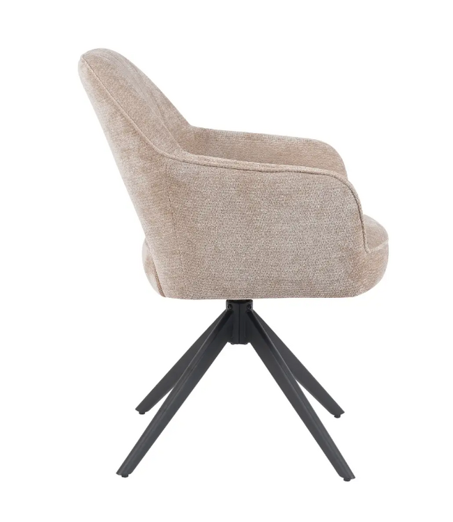 Reefs Interior Eetkamerstoel Sofie - Draaibare Zitting - Taupe