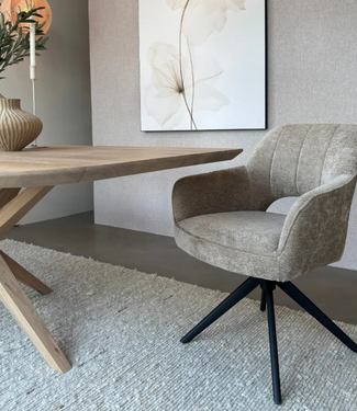Reefs Interior Eetkamerstoel Sofie - Draaibare Zitting - Taupe