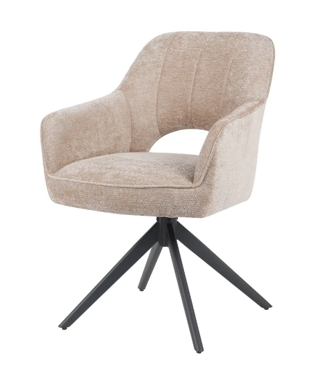 Reefs Interior Eetkamerstoel Sofie - Draaibare Zitting - Taupe
