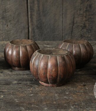 Be-Uniq Oude Kandelaren | India | Set Van 5 | H14xD14 cm