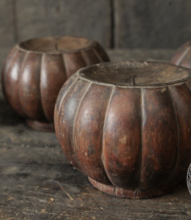 Be-Uniq Oude Kandelaren | India | Set Van 5 | H14xD14 cm