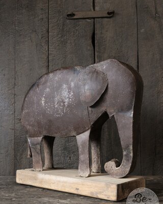 Be-Uniq Vintage Olifant Beeld | Metaal | H45xB45xD17 cm