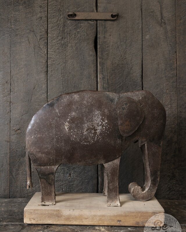 Be-Uniq Vintage Olifant Beeld | Metaal | H45xB45xD17 cm