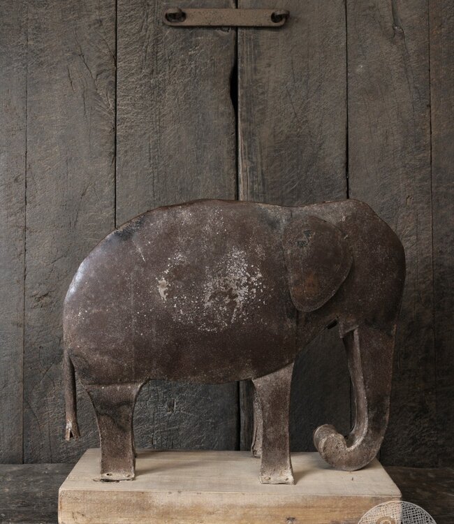Be-Uniq Vintage Olifant Beeld | Metaal | H45xB45xD17 cm