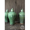 Vintage Kruik Met Deksel | Groen | H42xD22 cm