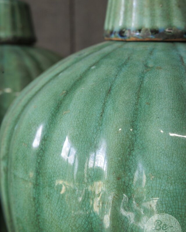 Be-Uniq Vintage Kruik Met Deksel | Groen | H42xD22 cm