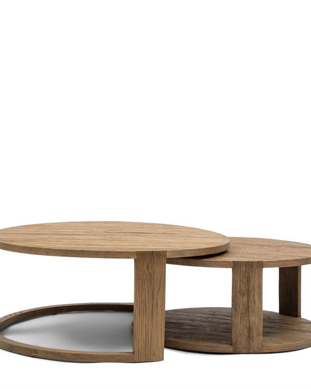 Rivièra Maison Astoria Salontafel | Set Van 2 | Eikenhout