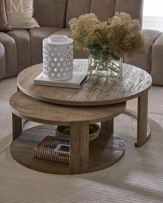 Rivièra Maison Astoria Salontafel | Set Van 2 | Eikenhout