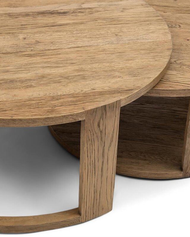 Rivièra Maison Astoria Salontafel | Set Van 2 | Eikenhout