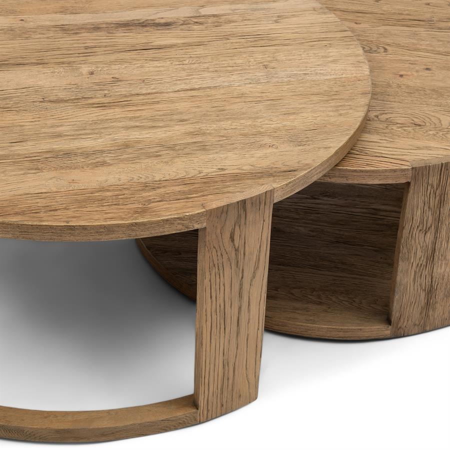 Rivièra Maison Astoria Salontafel | Set Van 2 | Eikenhout