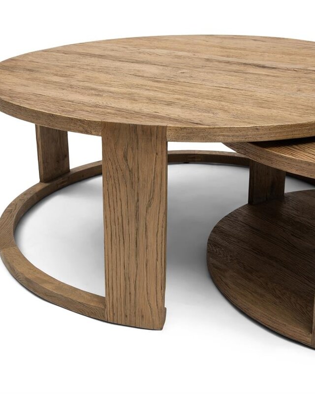Rivièra Maison Astoria Salontafel | Set Van 2 | Eikenhout
