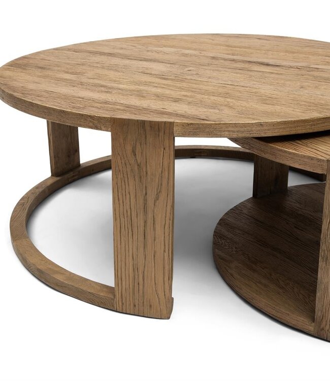Rivièra Maison Astoria Salontafel | Set Van 2 | Eikenhout
