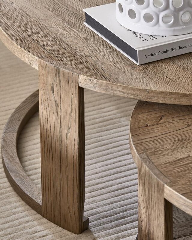 Rivièra Maison Astoria Salontafel | Set Van 2 | Eikenhout