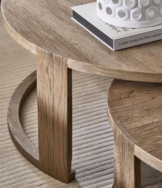 Rivièra Maison Astoria Salontafel | Set Van 2 | Eikenhout