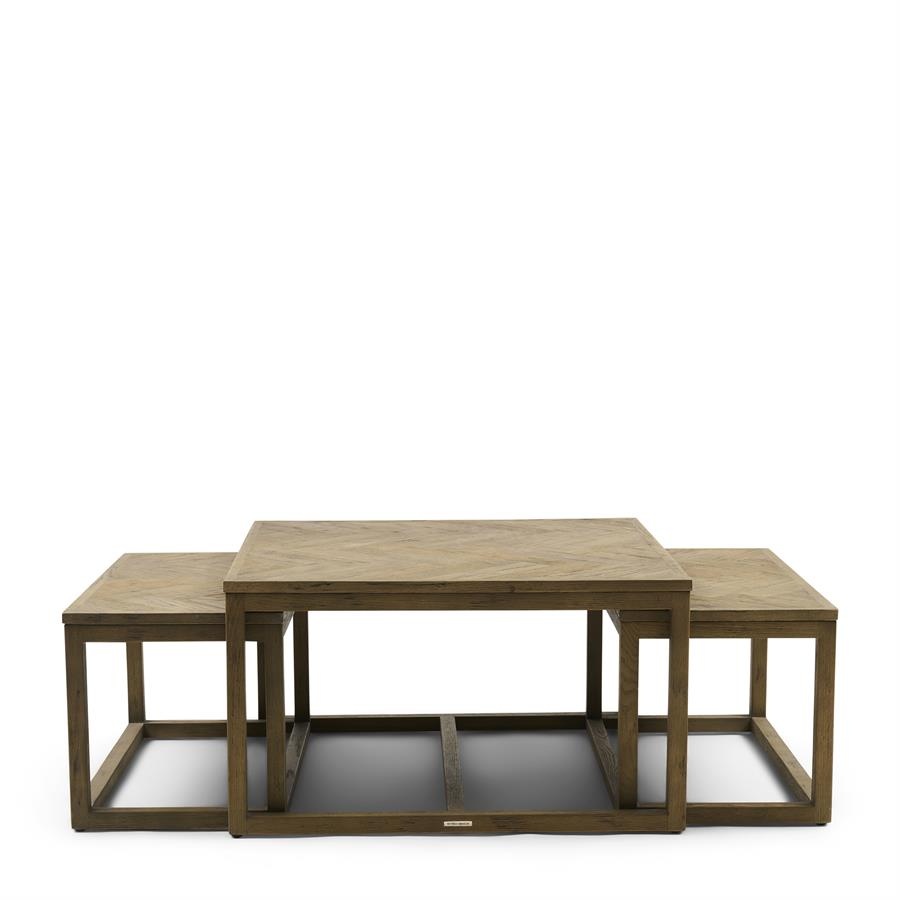 Rivièra Maison Salontafel Harbour Island  | Set Van 3 | Eikenhout