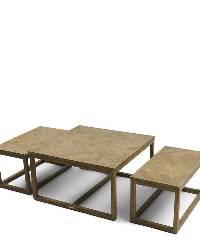 Rivièra Maison Salontafel Harbour Island  | Set Van 3 | Eikenhout