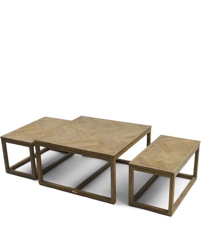 Rivièra Maison Salontafel Harbour Island  | Set Van 3 | Eikenhout