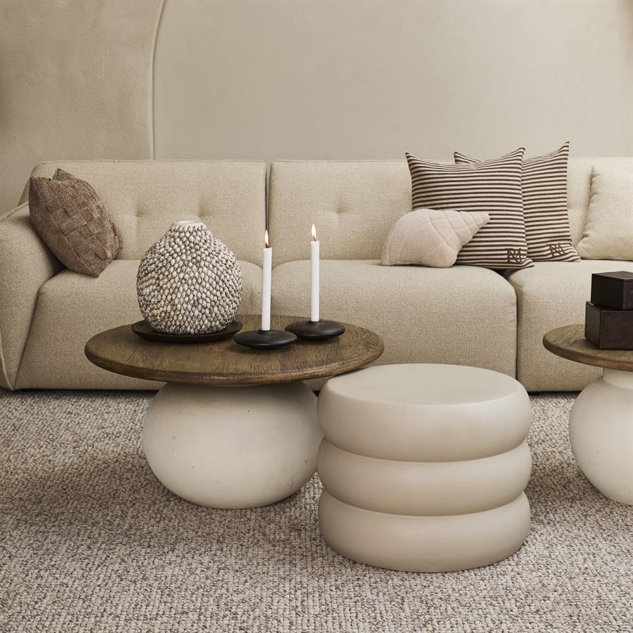 Rivièra Maison Rose Tower Salontafel | Warm Beige | H40 x D50 cm