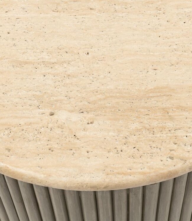 Rivièra Maison Villanova Salontafel | Travertijn | D60 cm