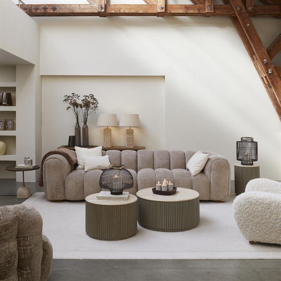 Rivièra Maison Villanova Salontafel | Travertijn | D60 cm