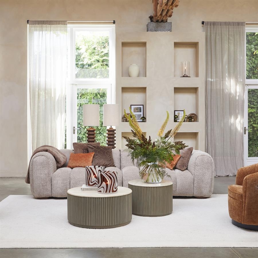Rivièra Maison Villanova Salontafel | Travertijn | D60 cm