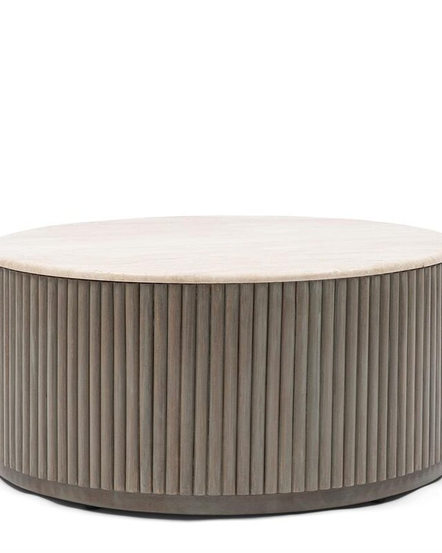 Rivièra Maison Villanova Salontafel | Travertijn | D80 cm