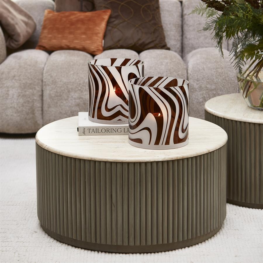 Rivièra Maison Villanova Salontafel | Travertijn | D80 cm