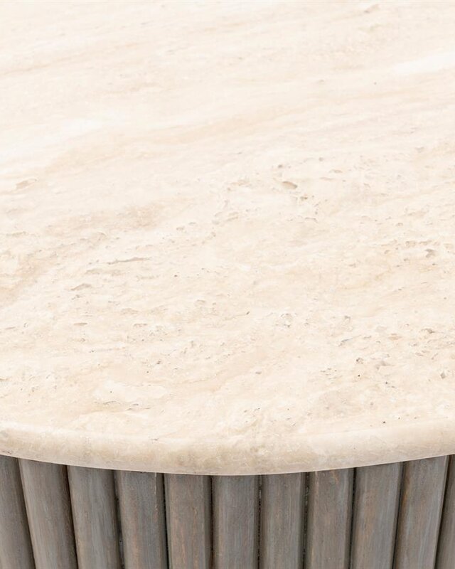 Rivièra Maison Villanova Salontafel | Travertijn | D80 cm