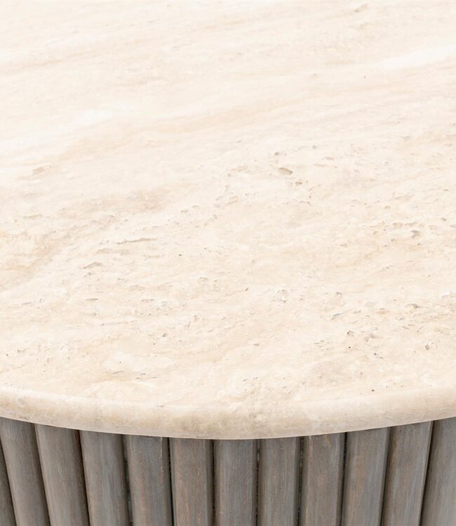 Rivièra Maison Villanova Salontafel | Travertijn | D80 cm