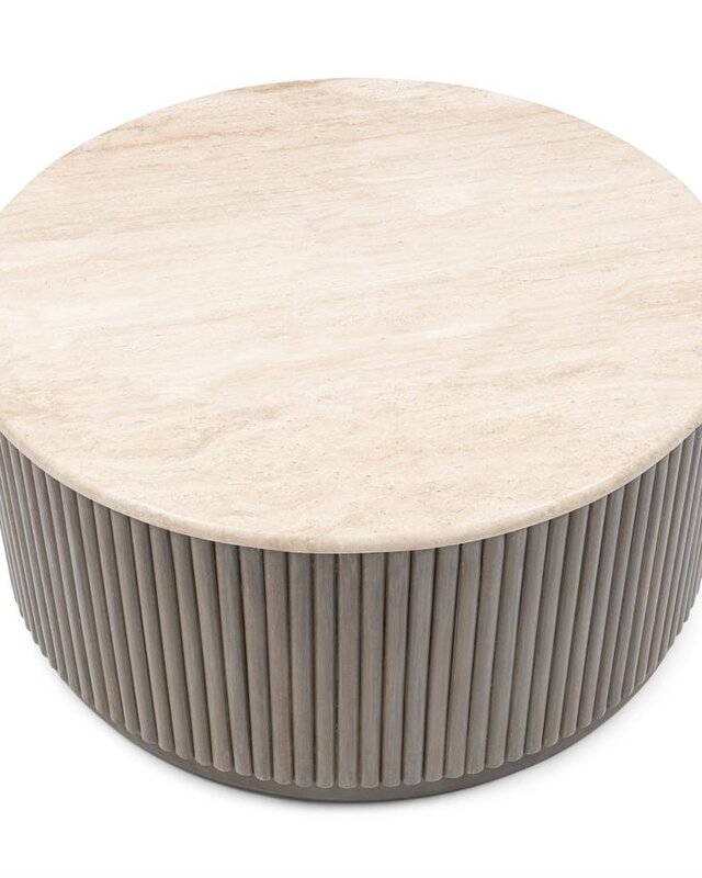 Rivièra Maison Villanova Salontafel | Travertijn | D80 cm