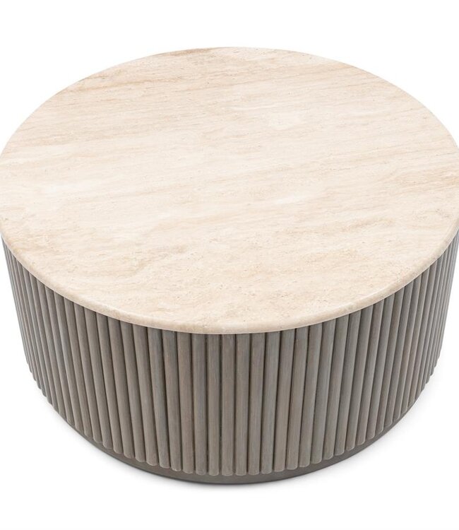 Rivièra Maison Villanova Salontafel | Travertijn | D80 cm