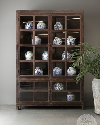 Be-Uniq Oude Winkelvitrine Kast | India | H245xB161xD42 cm