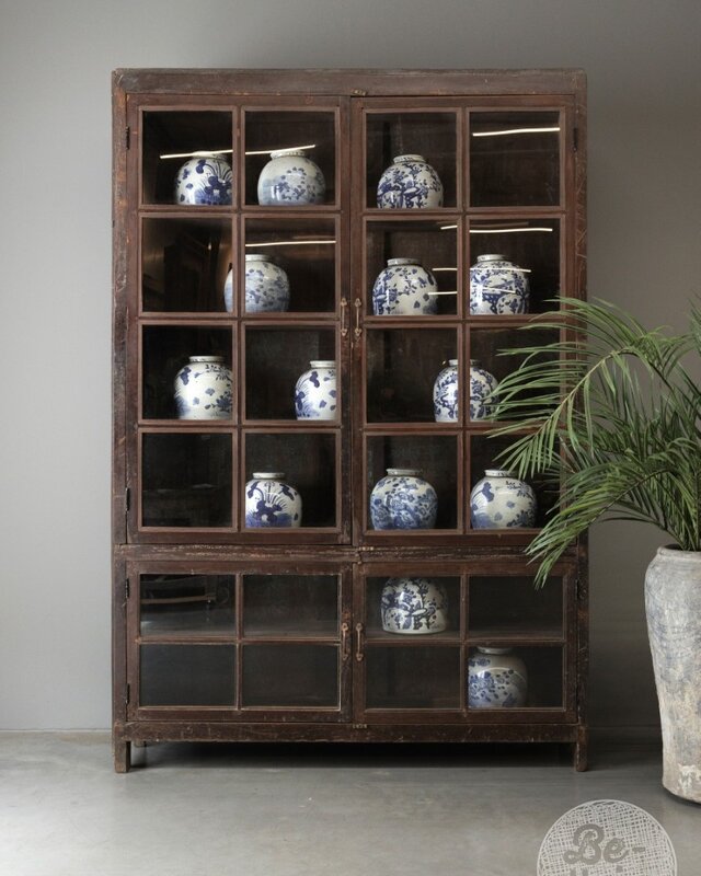 Be-Uniq Oude Winkelvitrine Kast | India | H245xB161xD42 cm