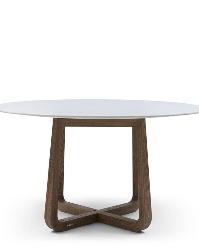 Rivièra Maison Casone Eettafel | Marmer | Eikenhout | 140 cm
